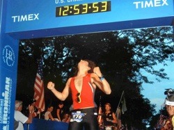 Atleet aan de finishlijn